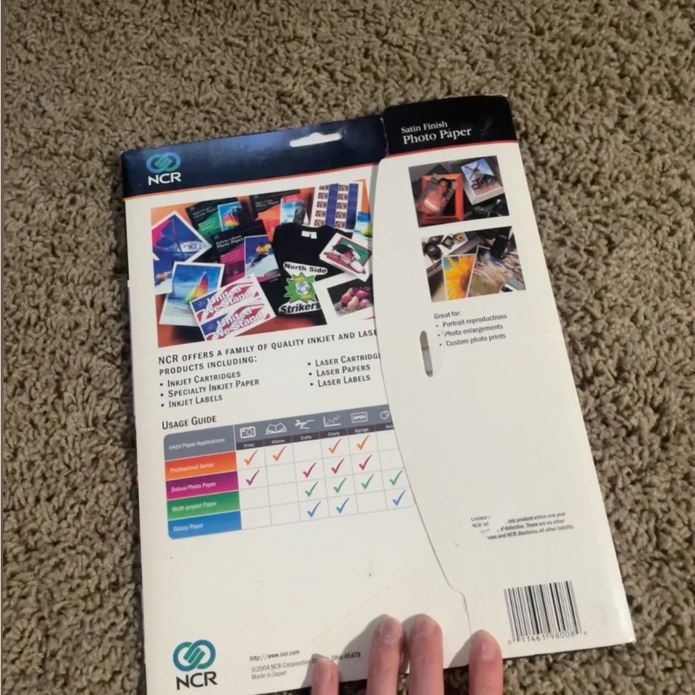 Satin finish glossy photo paper